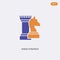 2 color Chess Strategy concept vector icon. isolated two color Chess Strategy vector sign symbol designed with blue and orange