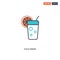 2 color Cold drink concept line vector icon. isolated two colored Cold drink outline icon with blue and red colors can be use for