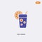 2 color Cold drink concept vector icon. isolated two color Cold drink vector sign symbol designed with blue and orange colors can