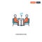 2 color Conversation concept line vector icon. isolated two colored Conversation outline icon with blue and red colors can be use