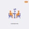 2 color Conversation concept vector icon. isolated two color Conversation vector sign symbol designed with blue and orange colors