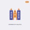 2 color fortress city valletta architecture concept vector icon. isolated two color fortress city valletta architecture vector