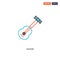 2 color Guitar concept line vector icon. isolated two colored Guitar outline icon with blue and red colors can be use for web,