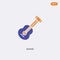 2 color Guitar concept vector icon. isolated two color Guitar vector sign symbol designed with blue and orange colors can be use