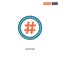 2 color hashtag concept line vector icon. isolated two colored hashtag outline icon with blue and red colors can be use for web,