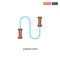 2 color Jumping rope concept line vector icon. isolated two colored Jumping rope outline icon with blue and red colors can be use