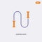 2 color Jumping rope concept vector icon. isolated two color Jumping rope vector sign symbol designed with blue and orange colors