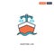 2 color Maritime law concept line vector icon. isolated two colored Maritime law outline icon with blue and red colors can be use