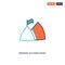 2 color mission accomplished concept line vector icon. isolated two colored mission accomplished outline icon with blue and red