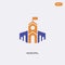 2 color Municipal concept vector icon. isolated two color Municipal vector sign symbol designed with blue and orange colors can be