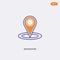 2 color Navigation concept vector icon. isolated two color Navigation vector sign symbol designed with blue and orange colors can