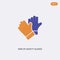 2 color Pair of safety gloves for cooking food concept vector icon. isolated two color Pair of safety gloves for cooking food