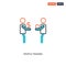 2 color People Trading concept line vector icon. isolated two colored People Trading outline icon with blue and red colors can be