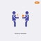 2 color People Trading concept vector icon. isolated two color People Trading vector sign symbol designed with blue and orange