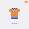 2 color polo shirt concept vector icon. isolated two color polo shirt vector sign symbol designed with blue and orange colors can