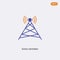 2 color Radio antenna concept vector icon. isolated two color Radio antenna vector sign symbol designed with blue and orange