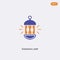 2 color ramadan lamp concept vector icon. isolated two color ramadan lamp vector sign symbol designed with blue and orange colors