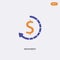 2 color Repayment concept vector icon. isolated two color Repayment vector sign symbol designed with blue and orange colors can be