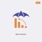 2 color Risk Strategy concept vector icon. isolated two color Risk Strategy vector sign symbol designed with blue and orange