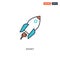 2 color Rocket concept line vector icon. isolated two colored Rocket outline icon with blue and red colors can be use for web,