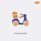 2 color scooter delivery concept vector icon. isolated two color scooter delivery vector sign symbol designed with blue and orange