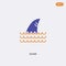 2 color Shark concept vector icon. isolated two color Shark vector sign symbol designed with blue and orange colors can be use for