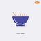 2 color Soup meal concept vector icon. isolated two color Soup meal vector sign symbol designed with blue and orange colors can be