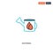 2 color watering concept line vector icon. isolated two colored watering outline icon with blue and red colors can be use for web