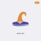 2 color Witch Hat concept vector icon. isolated two color Witch Hat vector sign symbol designed with blue and orange colors can be