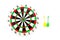 2 dart green and yellow color and 1 target