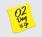 2 day to go sign label vector illustration on yellow papaer sticker, post it note, web icon vector, graphic element design, tag