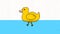 2-dimensional animated video of a duck swimming in water