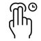 2 finger Press and hold line icon, touch gesture