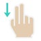 2 finger Swipe down flat icon, touch and gesture