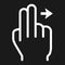 2 finger Swipe right line icon, touch and gesture