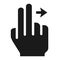 2 finger Swipe right solid icon, touch and gesture