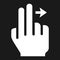 2 finger Swipe right solid icon, touch and gesture