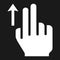 2 finger Swipe up solid icon, touch and gesture