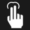 2 finger tap solid icon, touch and hand gestures
