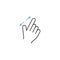 2 Finger zoom in line icon, hand gestures