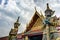 2 Giant demons guarding an exit in Wat Phra Kaew, Bangkok.