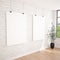 2 Hanging Posters Mock UP In Contemporary Exhibition Interior Space With Plant Pot