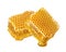 2 honeycomb slices isolated on white background