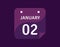 2 January, January 2 icon Single Day Calendar Vector illustration