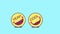 2 jumping emoji faces with phrase Yeah Cool. Funny emoticon with text Yeah Cool. Cartoon looped animation