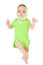 2 month baby in green onesie