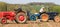 2 Old vintage tractor at ploughing match