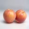 2 peaches close-up on a white background. Generative AI