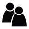 2 people tandem icon. Group of persons. Simplified human pictogram. Modern simple flat vector icon