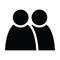 2 people tandem icon. Group of persons. Simplified human pictogram. Modern simple flat vector icon